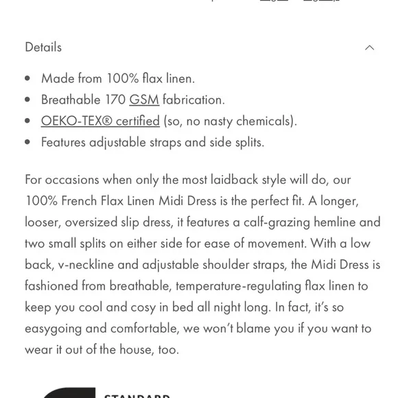 NWOT THREADS by Bed Threads 100% French Flax Linen MIDI dress XL - Picture 11 of 11